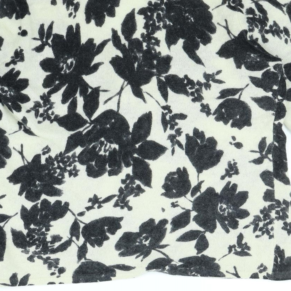 Susan Bristol Womens Beige Floral Cardigan Jumper Size M