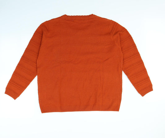 isle Womens Orange Pullover Jumper Size L