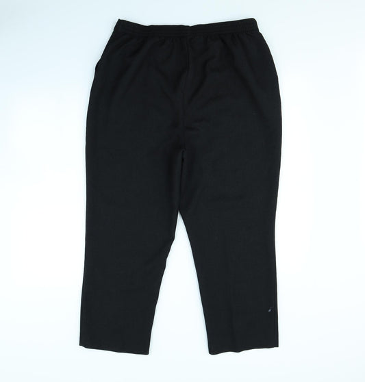 Papaya Womens Black Rayon Dress Pants Trousers Size 16 L30 in