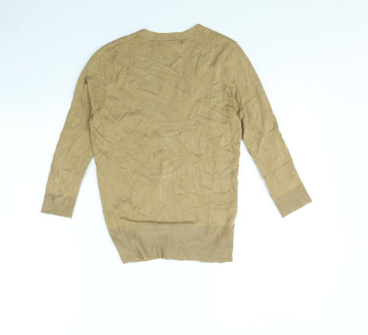 Papaya Womens Beige Rayon Cardigan Jumper Size 8