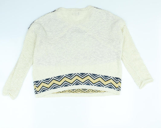 Dotti Womens Beige Pullover Jumper Size XS