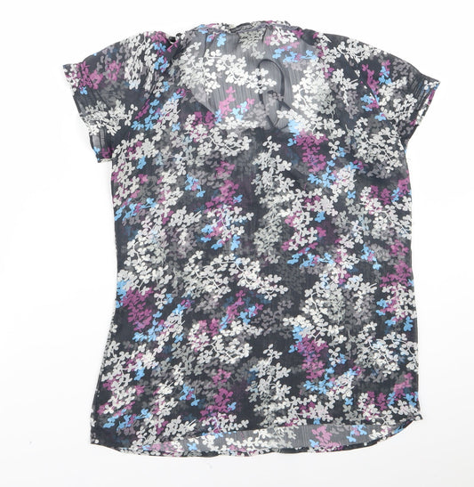 espirit Womens Black Floral Basic Blouse Size 6