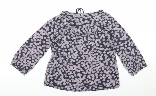 Preworn Womens Purple Floral Basic Blouse Size 6