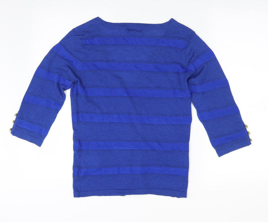 Leo Guy Womens Blue Cardigan Jumper Size M