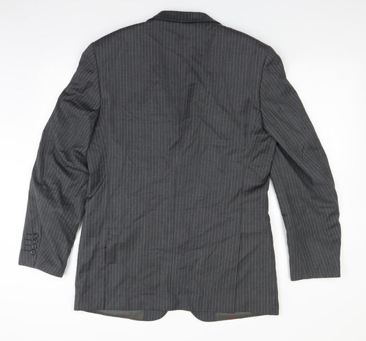 French Eye Mens Grey Striped Jacket Suit Jacket Size 38