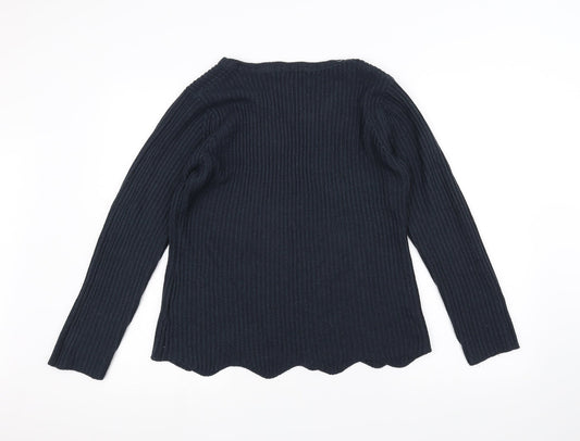 ANNE WEYBURN Womens Blue Pullover Jumper Size 14