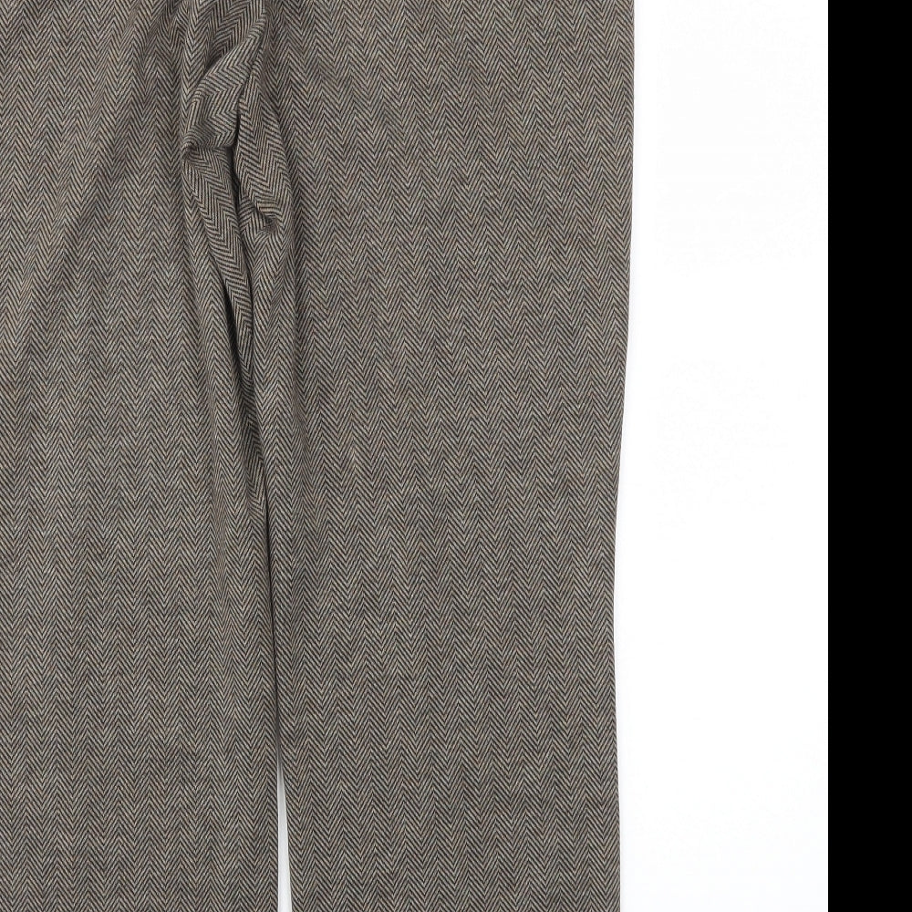 BM Womens Brown Herringbone Trousers Size 12 L24 in