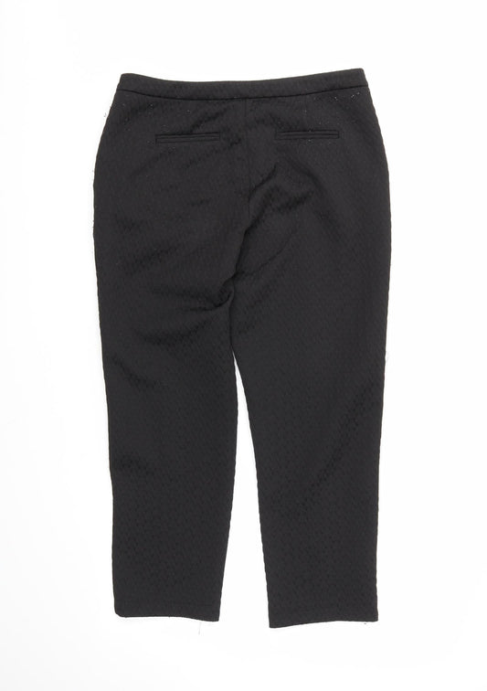 Select Womens Black Cropped Trousers Size 12 L24 in