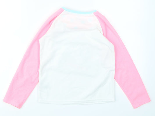 Primark Girls Pink Colourblock Top Pyjama Top Size 7-8 Years - Unicorn