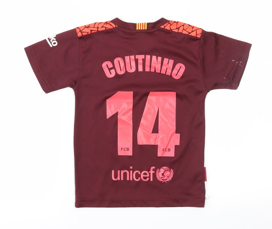 FC Barcelona Boys Purple Basic T-Shirt Size 4 Years - Barcelona FC