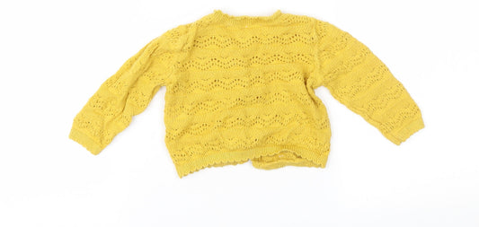 TU Girls Yellow Cardigan Jumper Size 3-6 Months