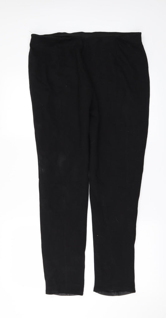 M&Co Womens Black Trousers Size 16 L28 in