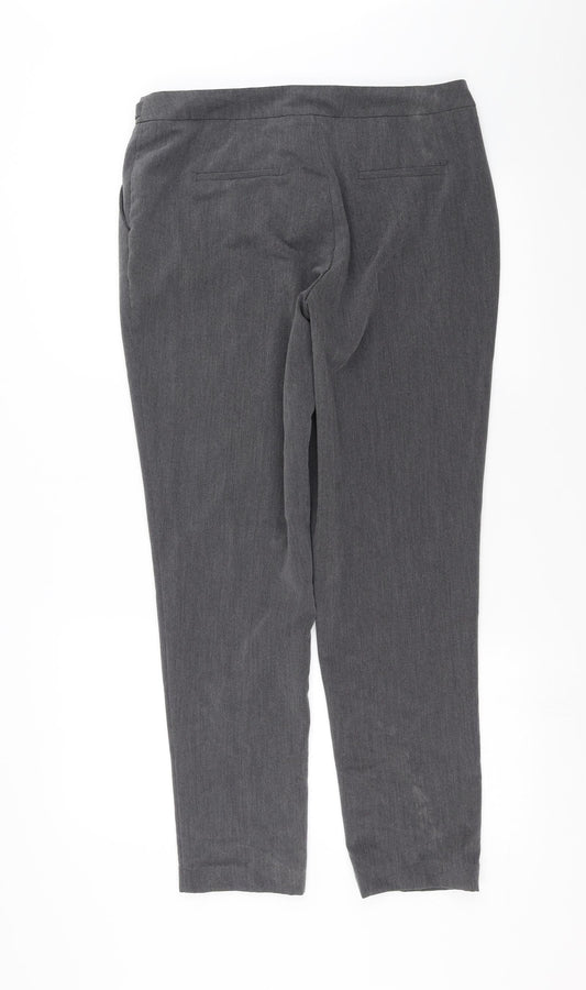 ANNE WEYBURN Womens Grey Trousers Size 14 L29 in