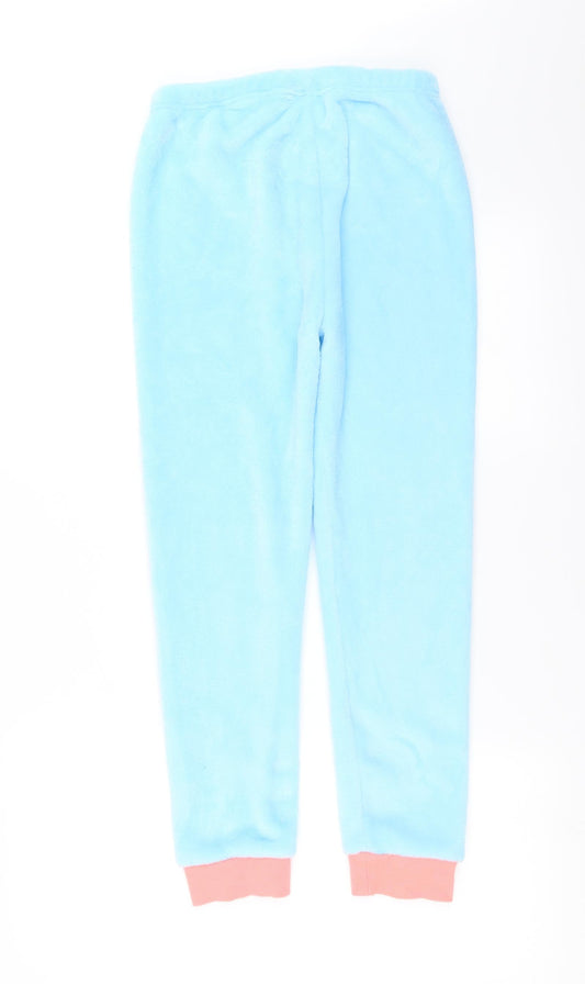 Disney Girls Blue Solid Pyjama Pants Size 11-12 Years - flounder