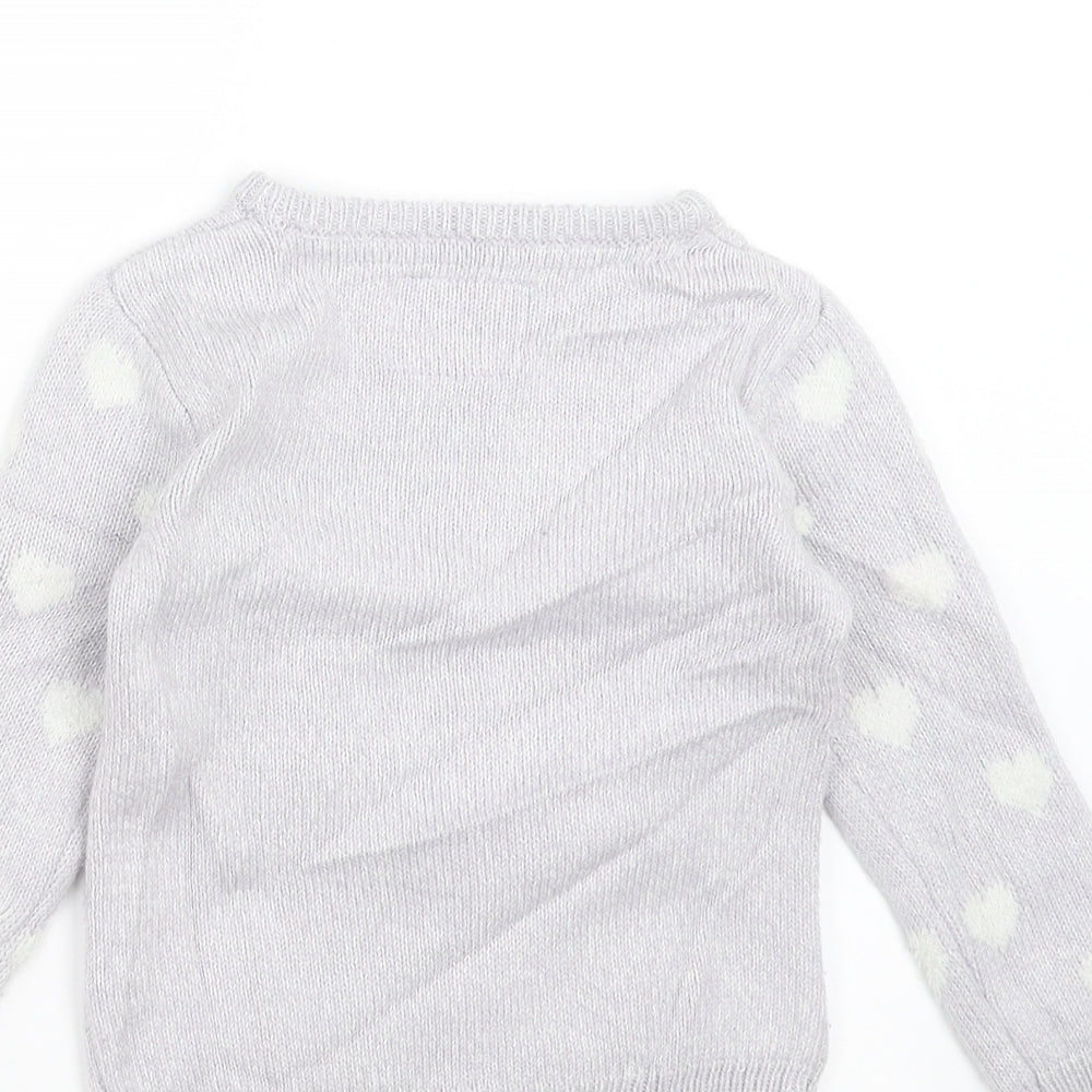 Primark Girls Purple Pullover Jumper Size 3-4 Years - snowman
