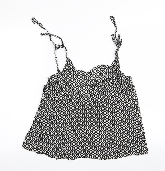 H&M Womens Black Geometric Camisole Tank Size 8