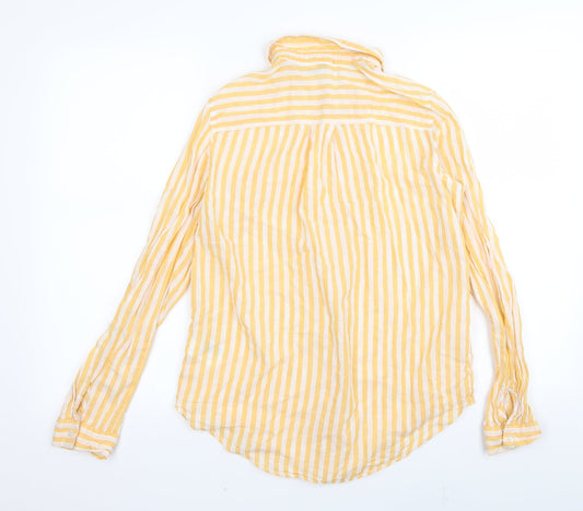 Divided by H&M Womens Multicoloured Striped Basic Button-Up Size 4