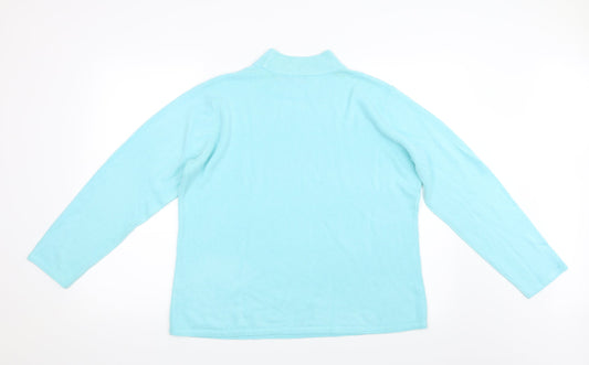 Bm Collection Womens Green Knit Pullover Jumper Size L