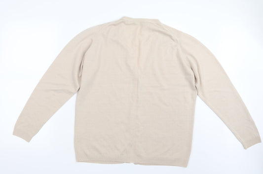 EWM Womens Beige Knit Cardigan Jumper Size 18