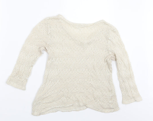 Oasis Womens Ivory Knit Pullover Jumper Size L