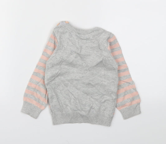 Young Dimension Girls Grey Argyle/Diamond Pullover Jumper Size 18-24 Months