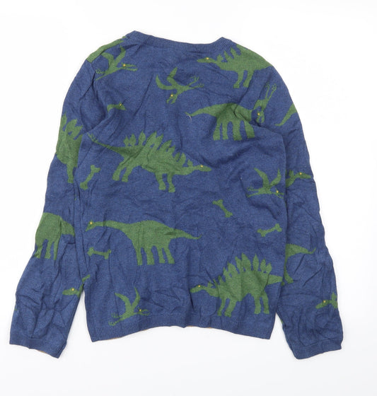 jhon lewis Boys Blue Animal Print Pullover Jumper Size 11 Years