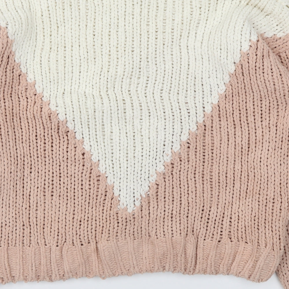 FOREVER 21 Womens Orange Striped Pullover Jumper Size M
