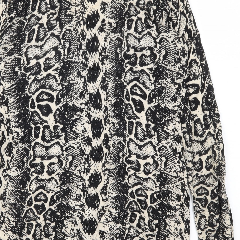 Gharani Strok Womens Black Animal Print Cardigan Jumper Size S