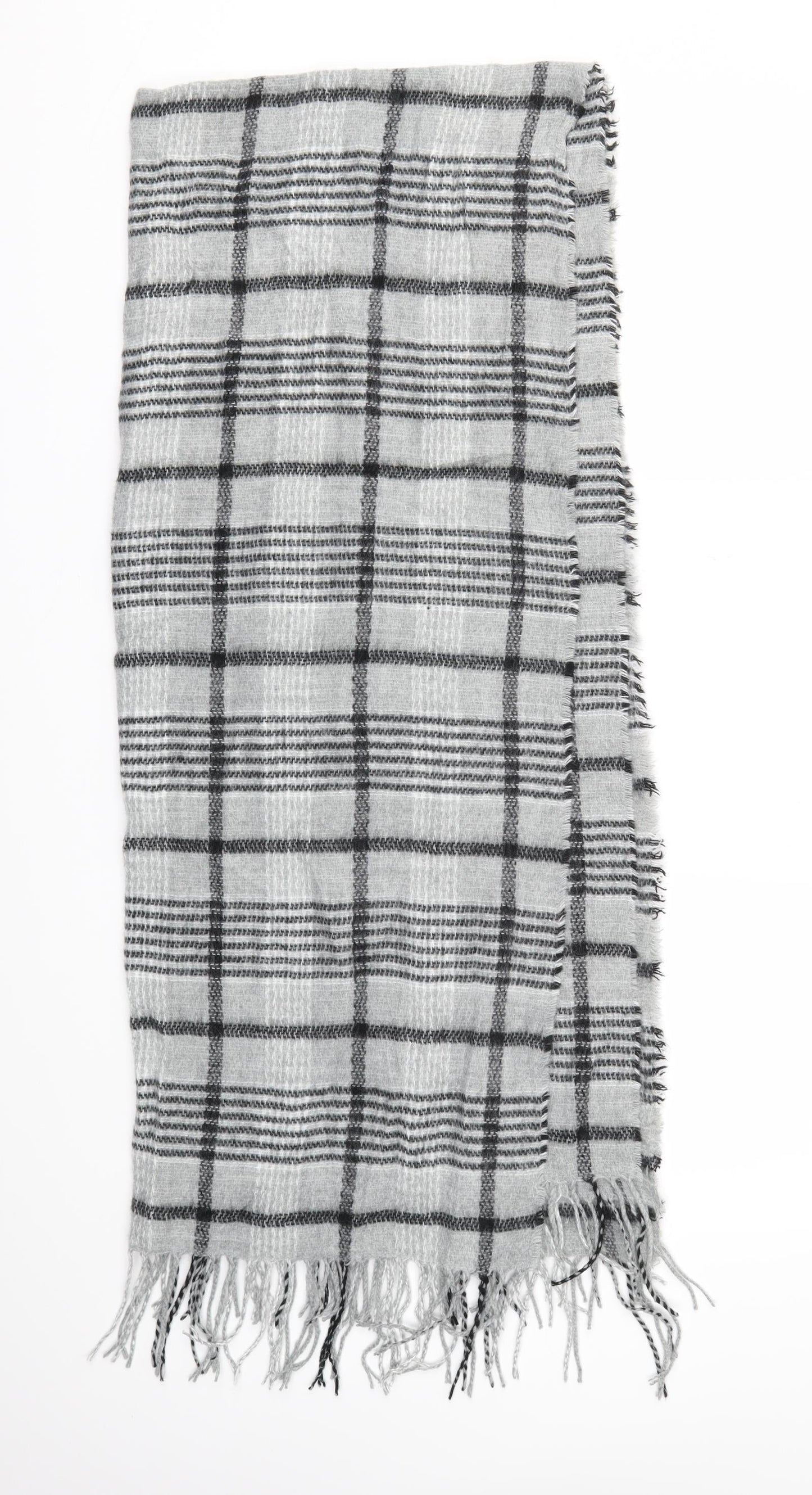 Preworn Unisex Grey Check Scarf