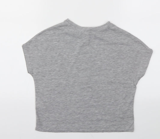 River Island Girls Grey Basic T-Shirt Size 5-6 Years
