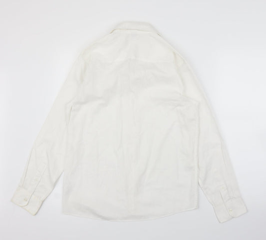Back Up Boys White Basic Button-Up Size 13 Years