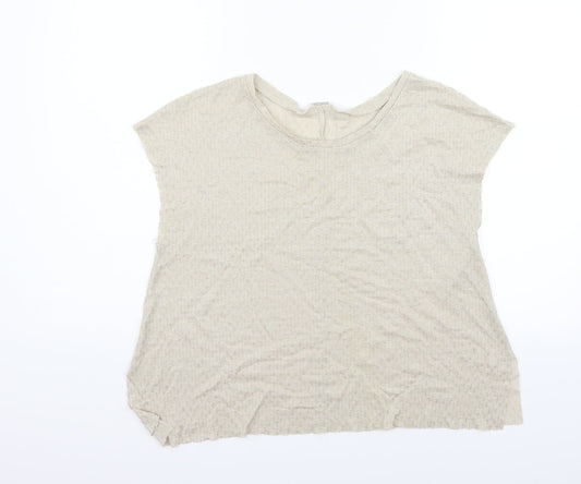 Zara Womens Beige Basic T-Shirt Size S