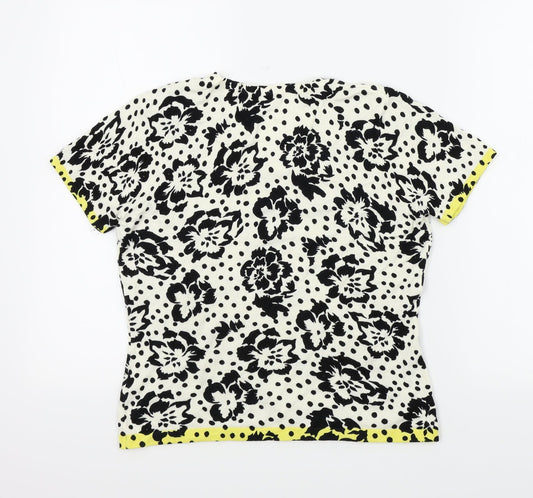 Precis Womens Black Floral Pullover Jumper Size M