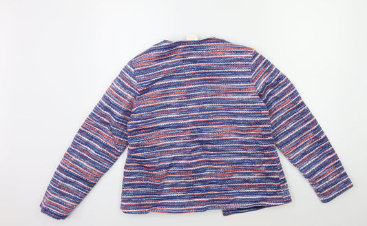 Anna De Lancay Womens Blue Striped Jacket Size M