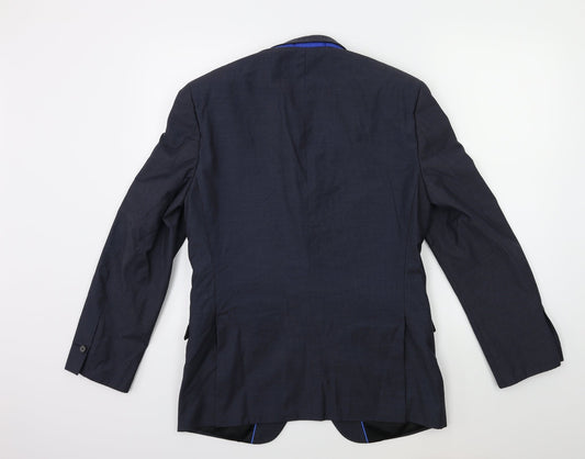 165 Mens Blue Striped Jacket Suit Jacket Size 38