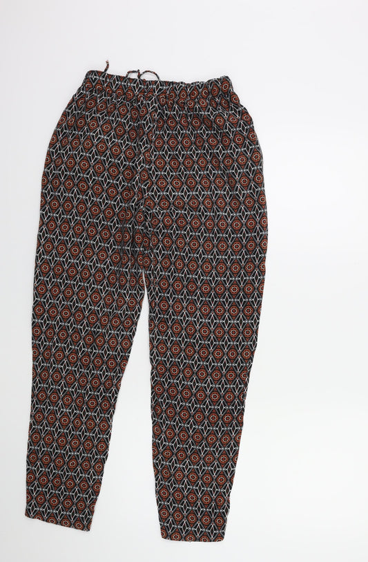 ESMARA Womens Brown Geometric Trousers Size 10 L29 in