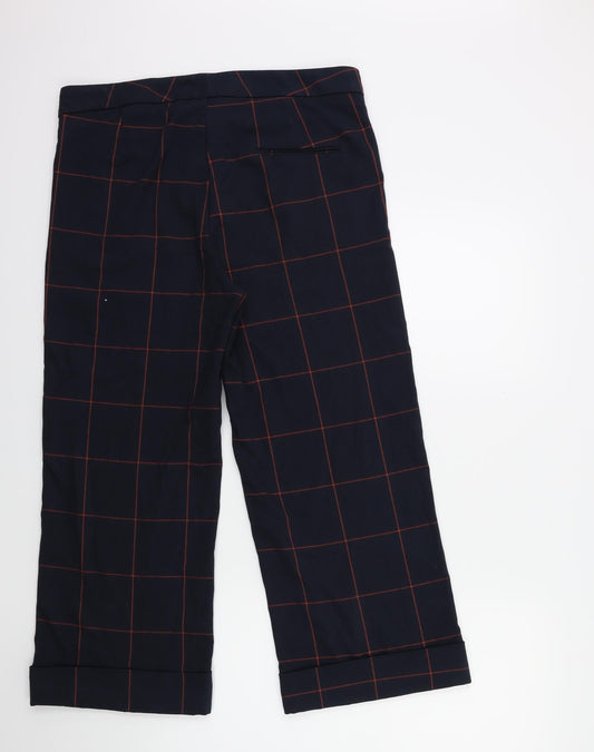 ESMARA Womens Blue Check Trousers Size 18 L27 in