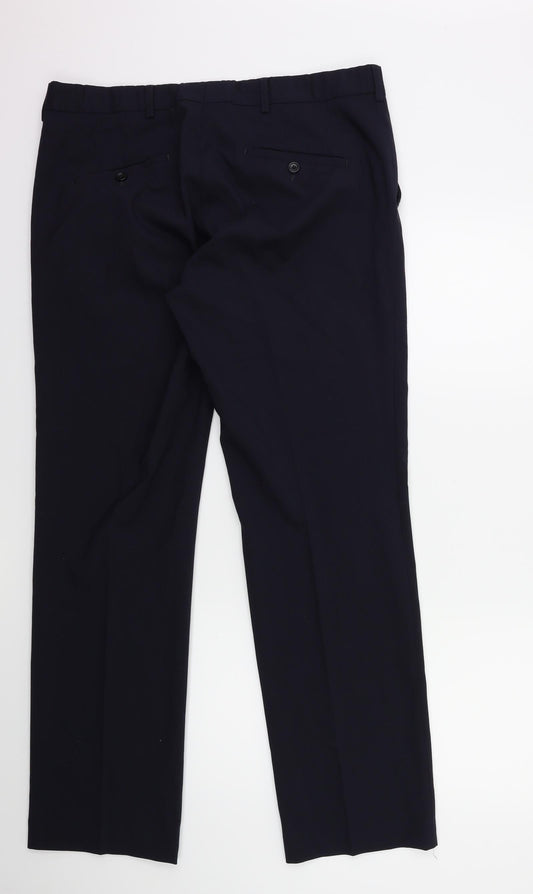 BERTONI Womens Blue Trousers Size 37 in L32 in