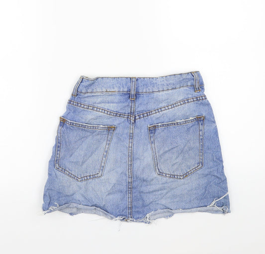 Bershka Womens Blue A-Line Skirt Size 4