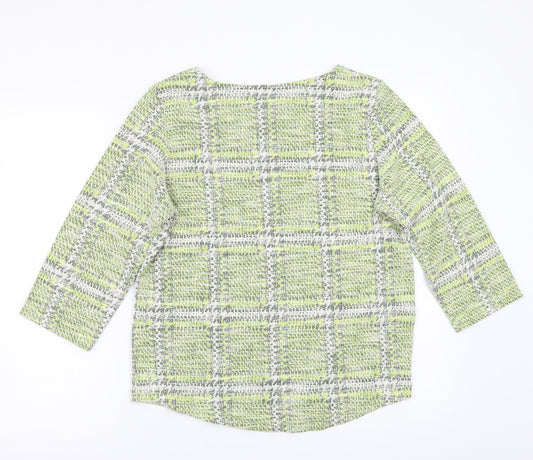 Nugmeg Womens Green Check Basic T-Shirt Size 12