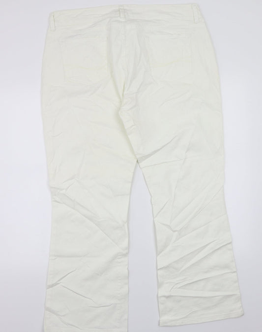 Raiders Womens White Straight Jeans Size 18 L28 in