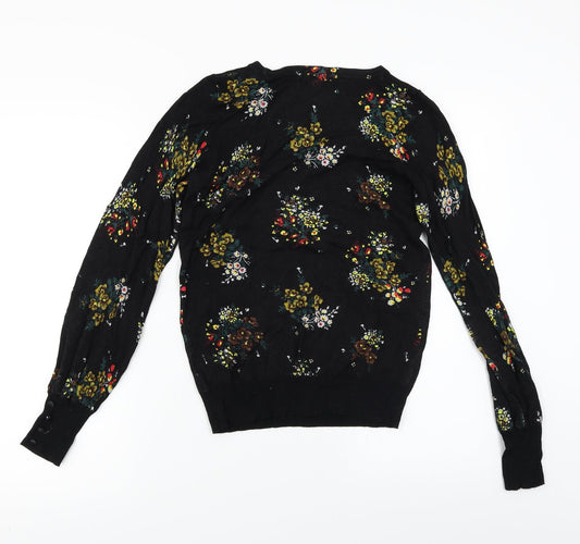 NEXT Womens Black Floral Pullover Jumper Size 6