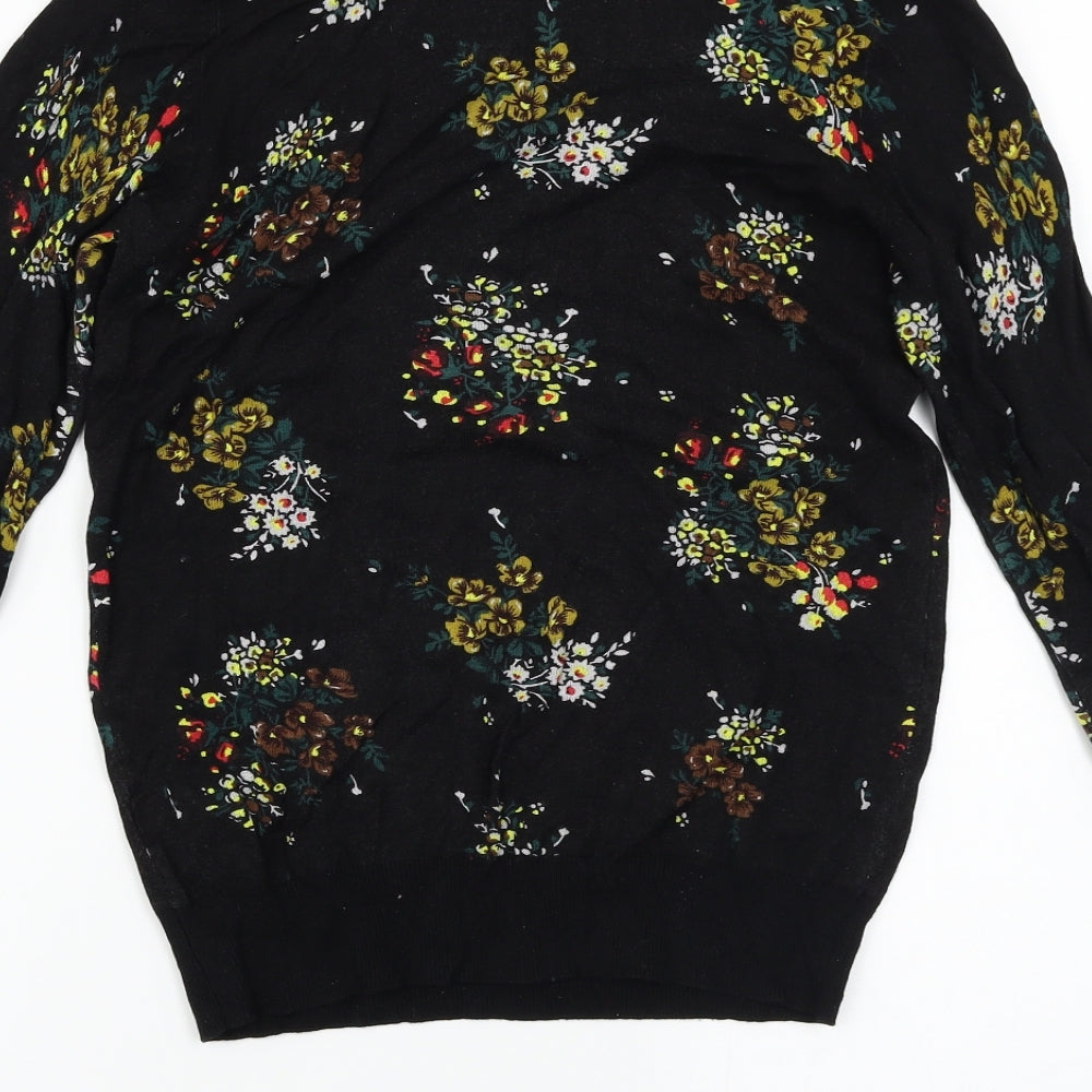 NEXT Womens Black Floral Pullover Jumper Size 6