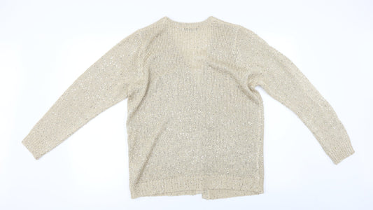 hle Womens Beige Cardigan Jumper Size M