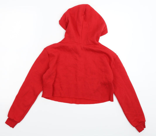New Look Girls Red Pullover Hoodie Size 10 Years