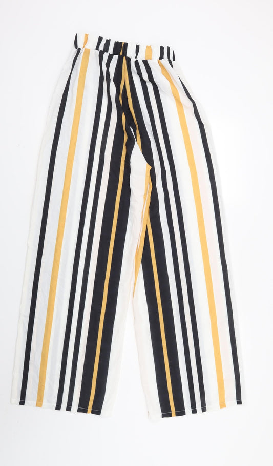 Preworn Womens White Striped Trousers Size S L28 in