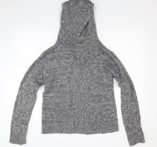 Heart & soul Mens Grey Henley Hoodie Size M