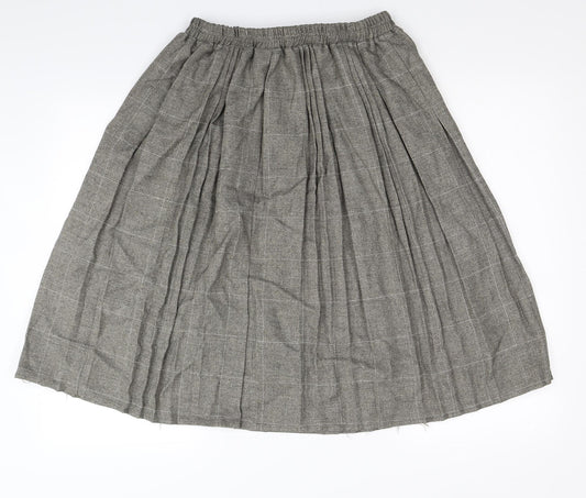 Preworn Womens Brown Check A-Line Skirt Size S