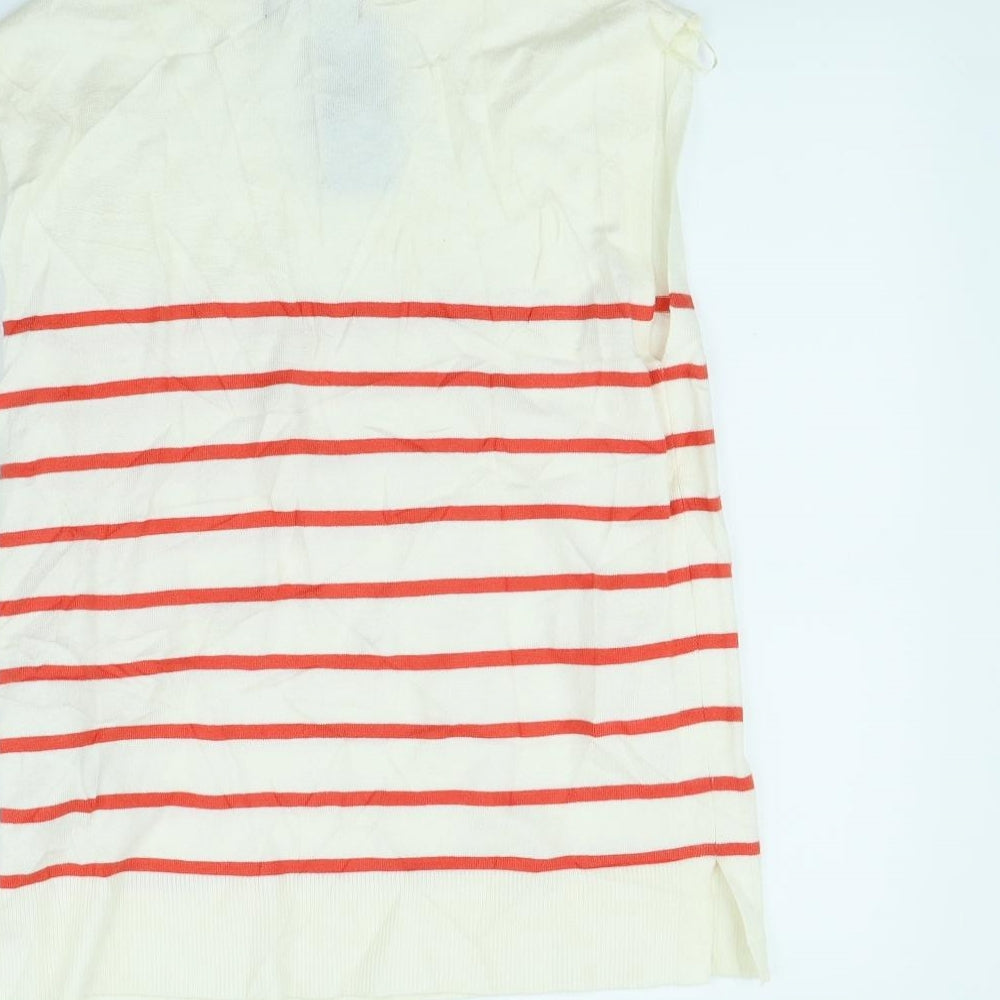 M&S Womens Ivory Striped Pullover Jumper Size 8