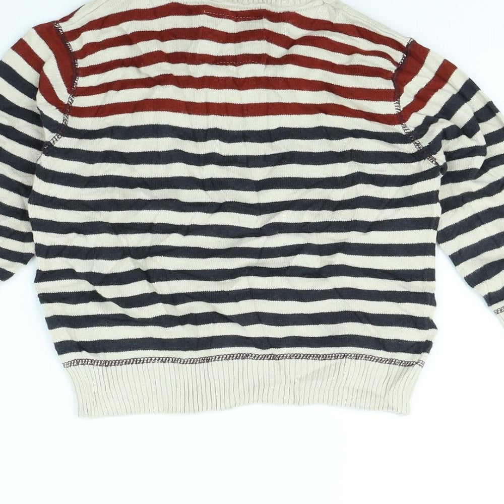 Rebel Boys Beige Striped Pullover Jumper Size 3 Years
